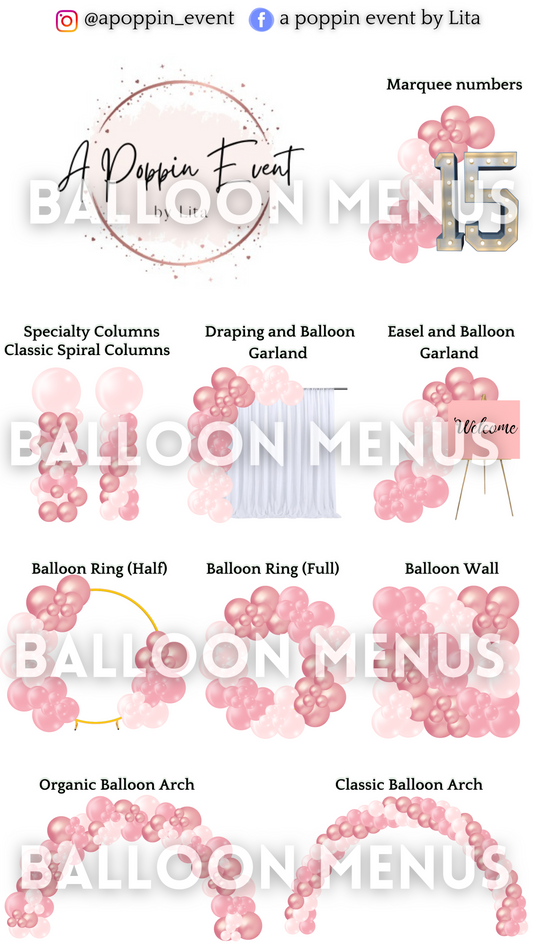 A Poppin Event By Lita - Client Balloon Menu