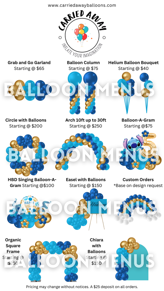 Carried Away- Client Balloon Menu